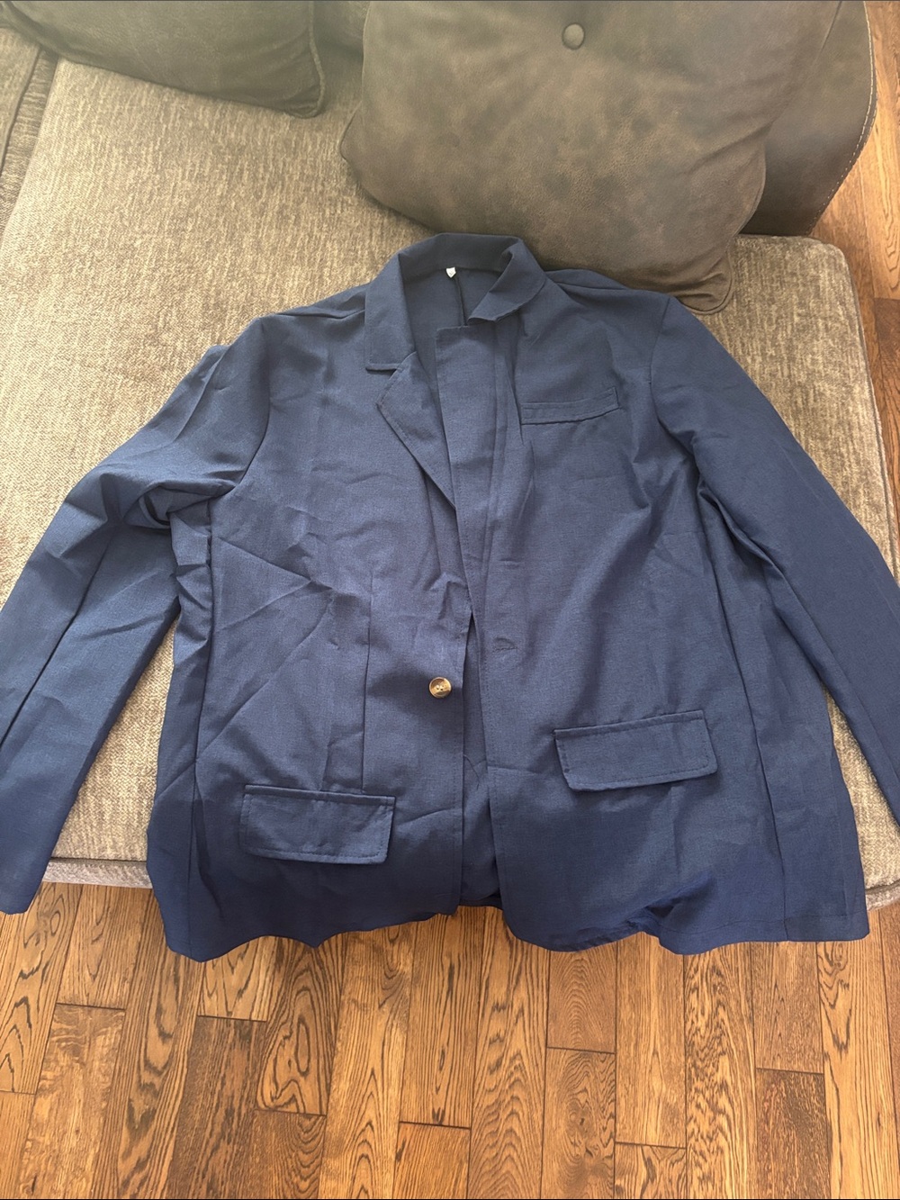 Men's Navy Single-Button Blazer